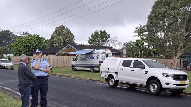 NSW Police forensics officers at the scene on Kurrajong St, Coffs Harbour on September 26 last year. Picture: Toni Moon/NewsLocal