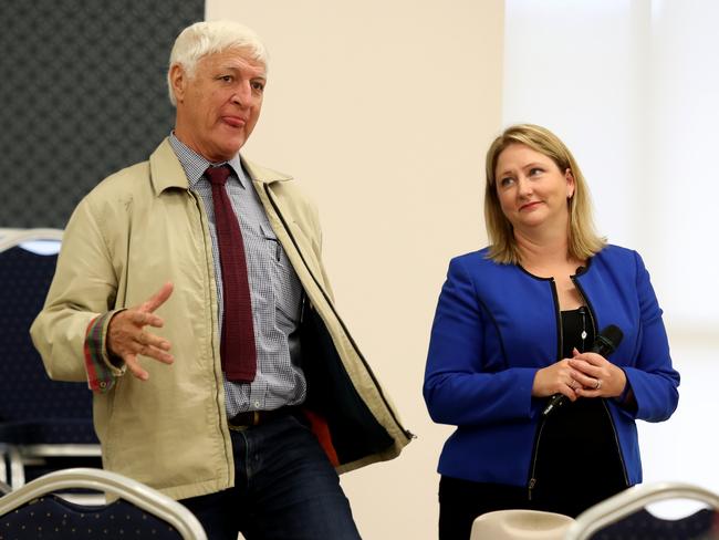 Katter's Australian Party leader Bob Katter with Rebekha Sharkie in Yankalilla last week.