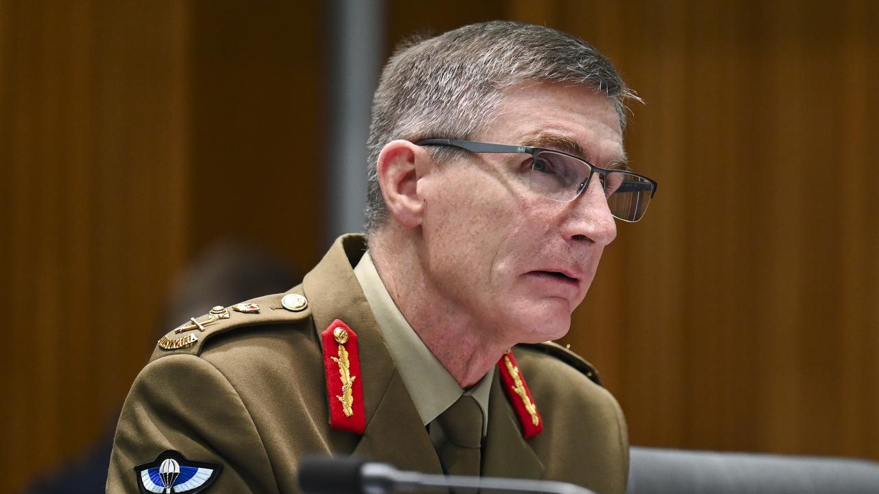 Chief of defence force Angus Campbell faced a grilling in senate estimates on Wednesday. Picture: NCA NewsWire / Martin Ollman