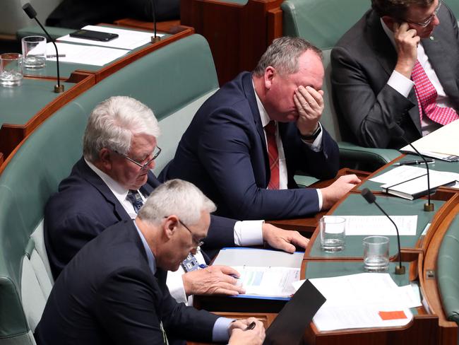 Barnaby Joyce during Question Time in the House of Representatives at Parliament House in Canberra. Picture: Gary Ramage