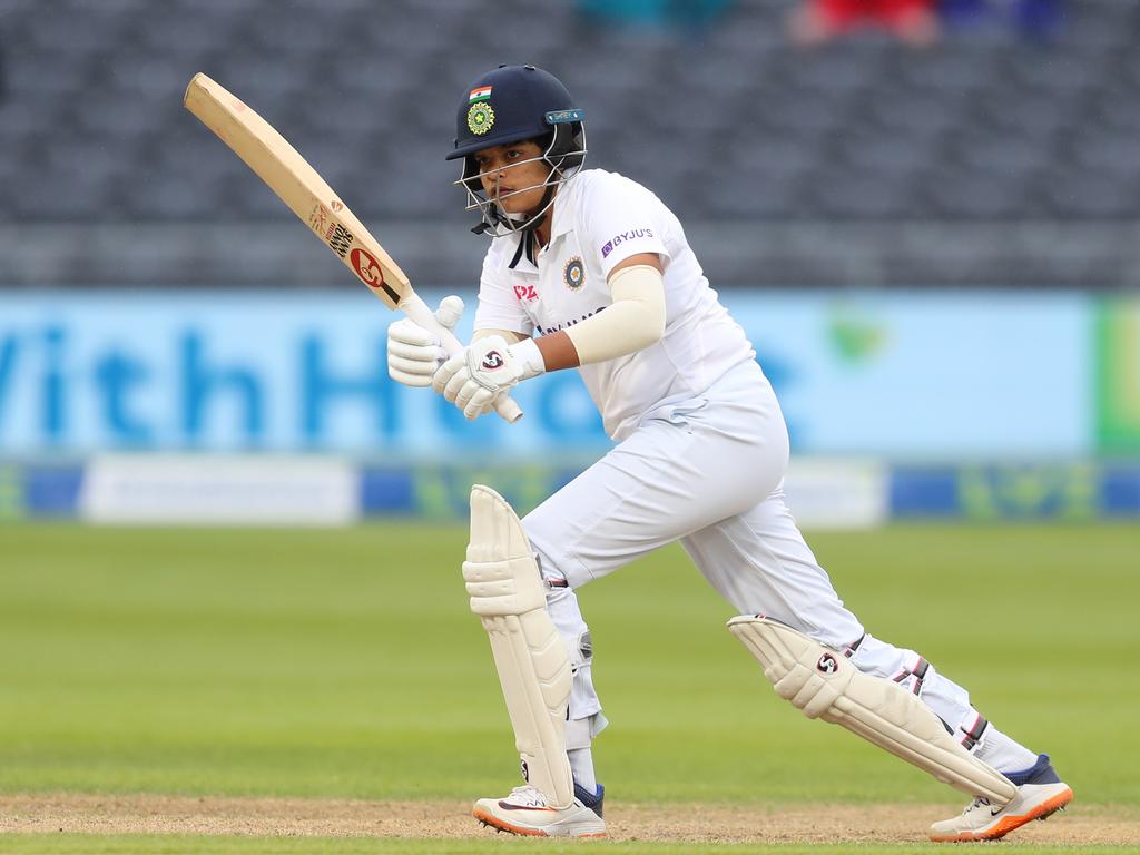Rising star Shafali Verma of India fell just 4-runs short of a century in a Test against England last year. Picture: Ashley Allen/Getty Images