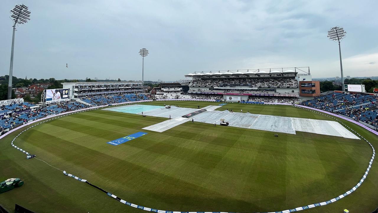 Rain ruined day three of the Headingley Test. Photo by Richard Heathcote/Getty Images