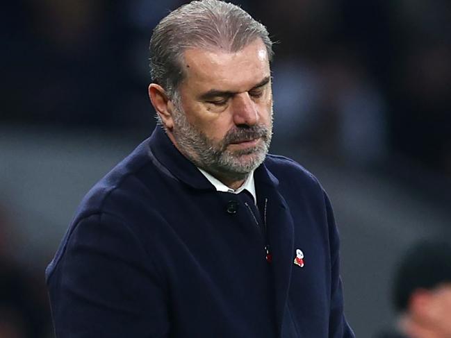 Ange Postecoglou reacts during the Premier League match between Tottenham Hotspur FC and Ipswich Town. Picture: Getty Images