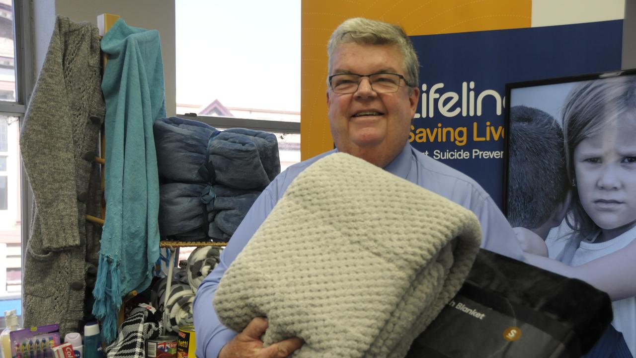 Lifeline Darling Downs CEO Derek Tuffield launched the Share the Warmth appeal yesterday.