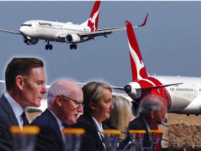 Qantas board and plane for perks