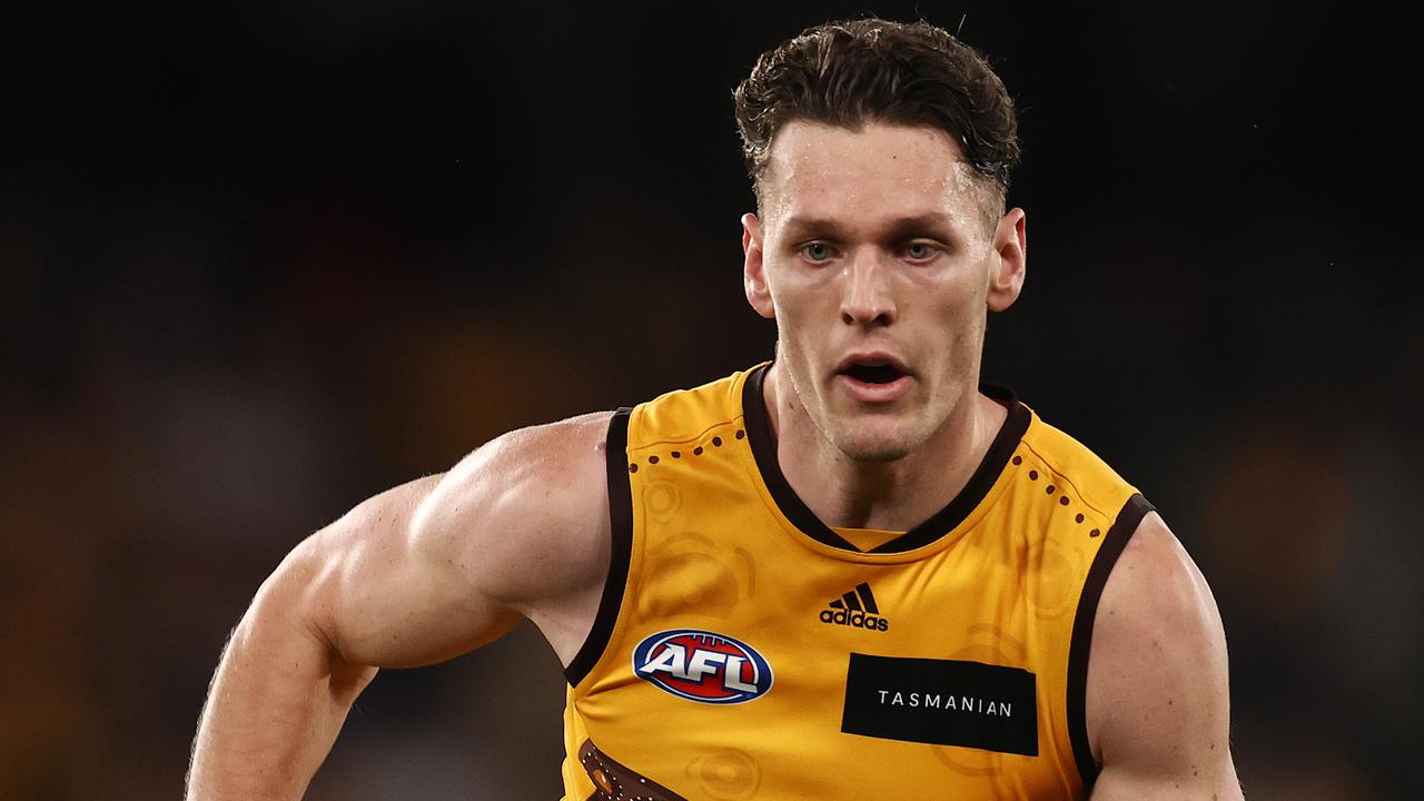 Jacob Koschitzke needs to stand up in attack for Hawthorn. Picture: Michael Klein