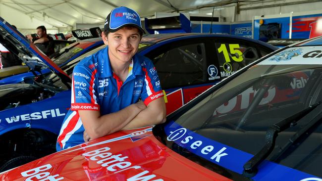 Supercars driver Todd Hazelwood in the pits at the Clipsal 500 in 2017. Picture: Mark Brake