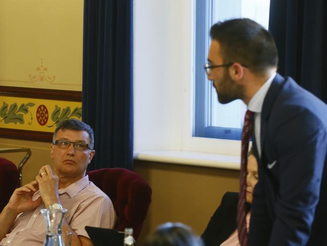 Alderman Simon Behrakis speaks at a Hobart City Council meeting at the Town Hall. Picture: MATT THOMPSON