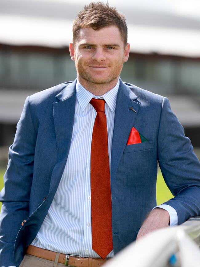 GWS Giants defender Heath Shaw wearing a jacket from the collection.