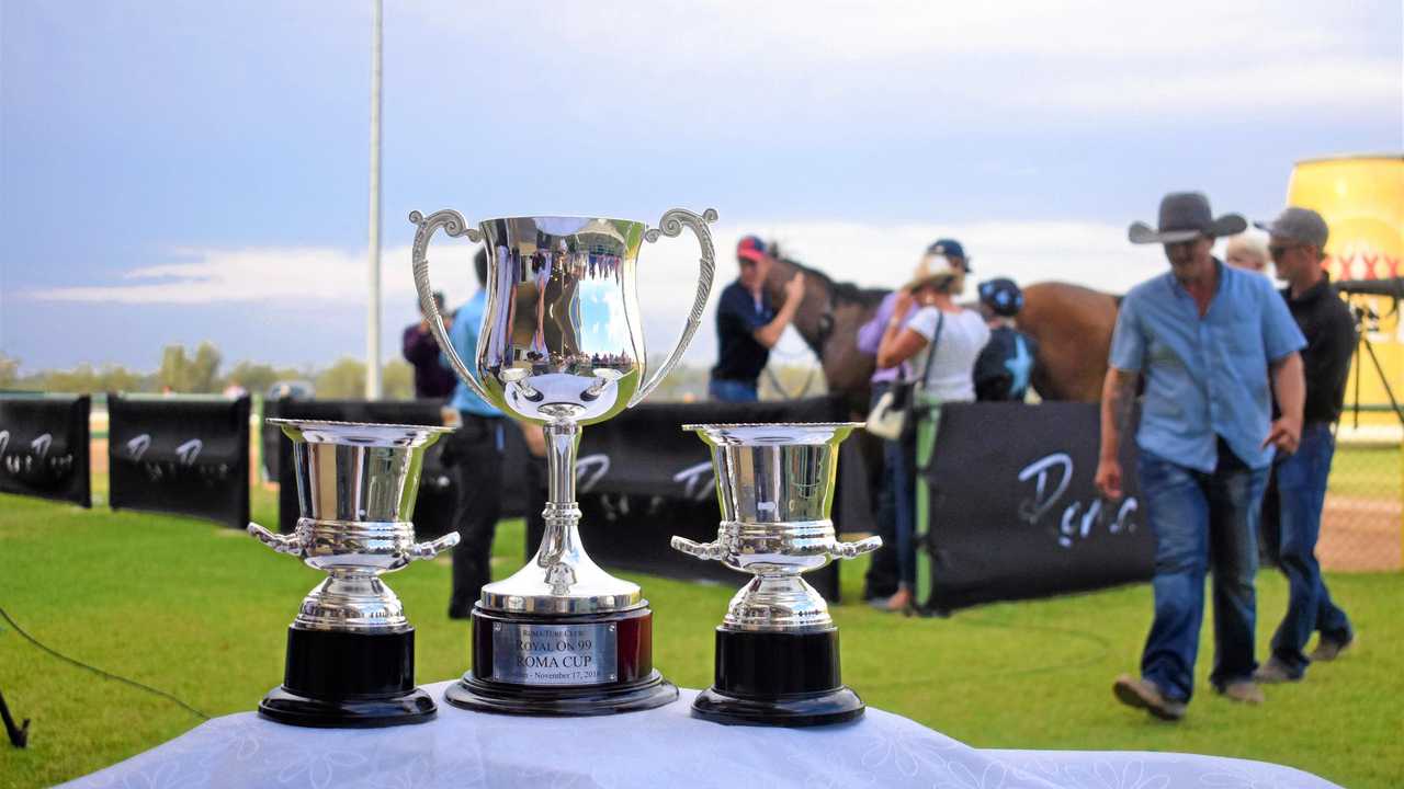 The coveted trophies of the Roma Cup. Picture: Jorja McDonnell