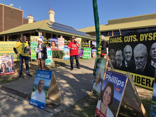 One of Nowra's polling booths looks a little quieter than usual.