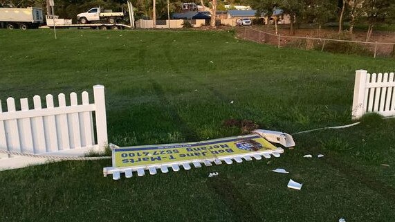 Vandals destroyed a fence the Helensvale Pacific Pines cricket ground on Wednesday morning. Picture: Supplied