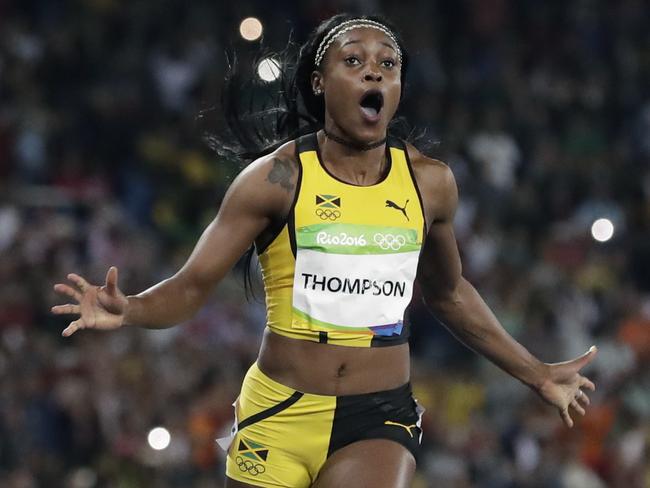 Elaine Thompson is stunned after her 100m success.