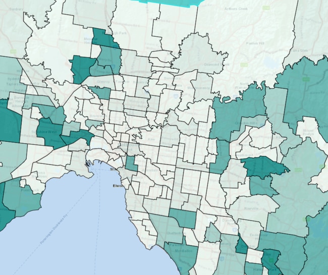 Hot spots of premature death from road traffic accidents, 2009-2018, Population Health Areas.