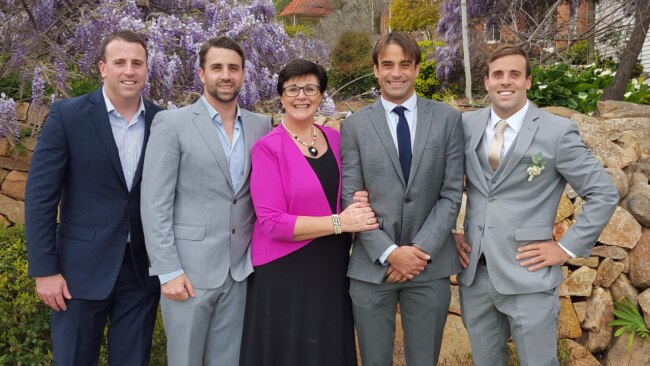 Proud mum Maggie with her sons. Image: Supplied
