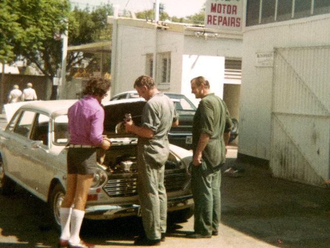 Peter Quire gives a customer’s car a full service in one of his final days at his Wayville Ampol servo in the 1960s. The servo continued to offer a full driveway service until it closed in 2001.