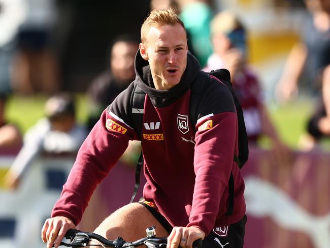 GOLD COAST, AUSTRALIA - JULY 13: Daly Cherry-Evans arrives for a Queensland Maroons state of origin squad training session at Sanctuary Cove on July 13, 2024 in Gold Coast, Australia. (Photo by Chris Hyde/Getty Images)