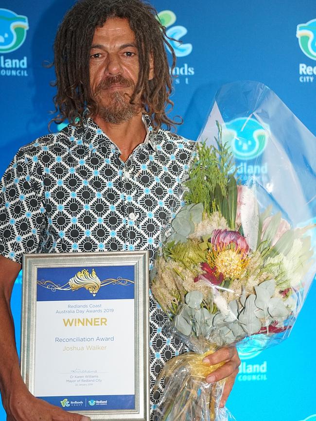 Joshua Walker’s work helping to restore the Jandai language was recognised with the 2019 Reconciliation Award. Picture: Redland City Council.