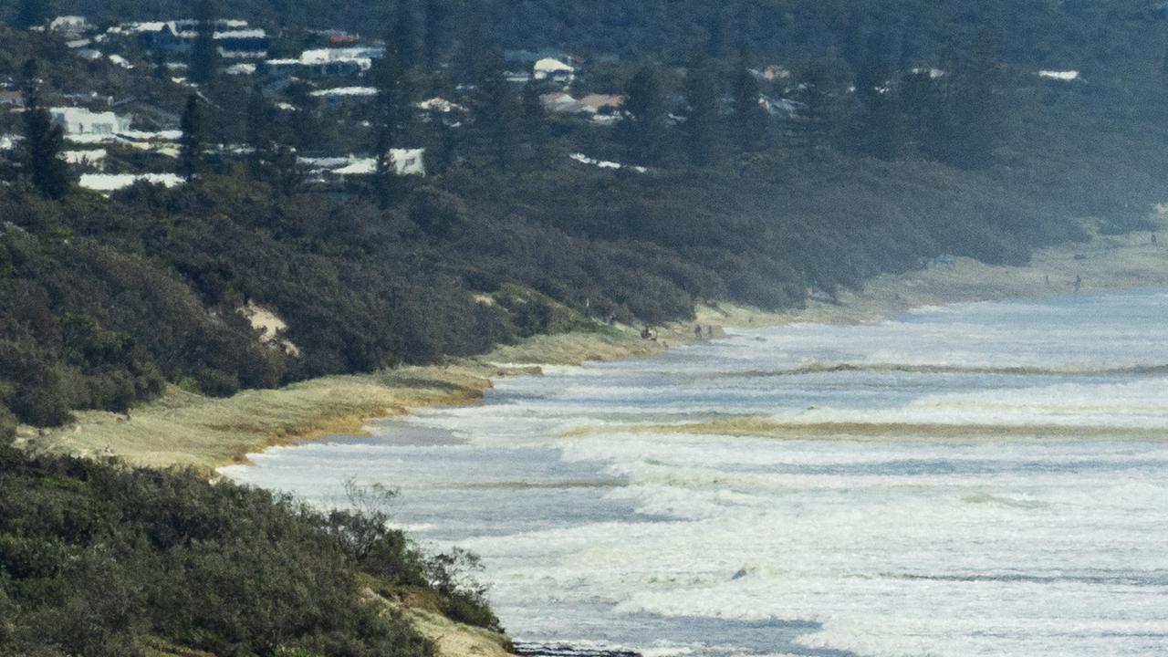 Big seas and dune erosion at Coolum as ex Tropical Cyclone Seth makes its way down South East Queensland. Picture Lachie Millard