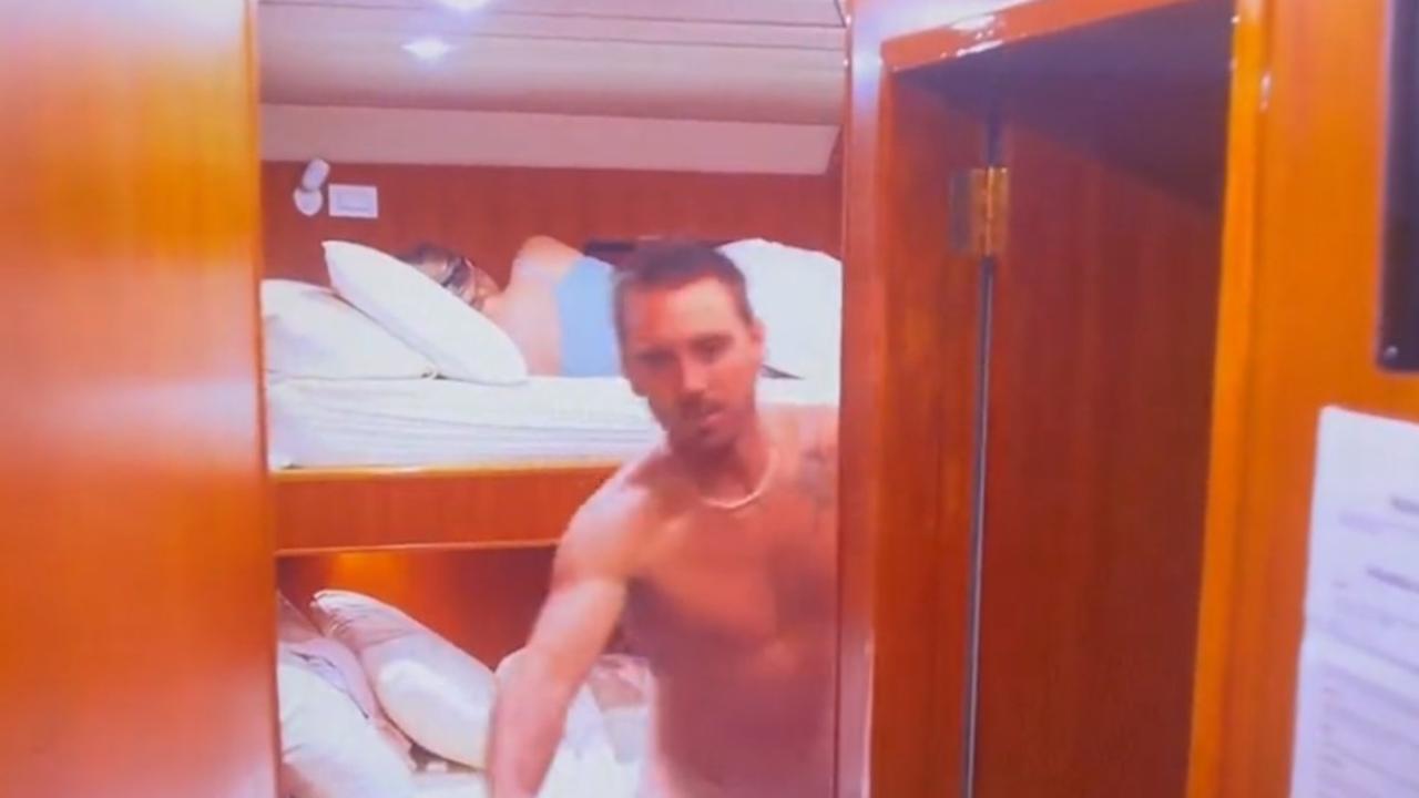 Luke got out of bed naked and slammed the door on the camera crew.