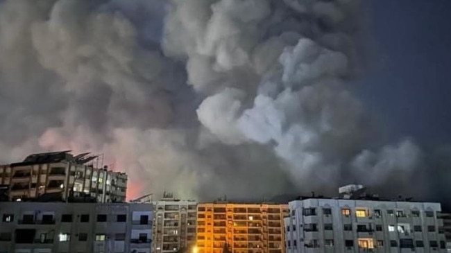 The Israeli military has launched an airstrike on Damascus near the presidential palace. Picture: X