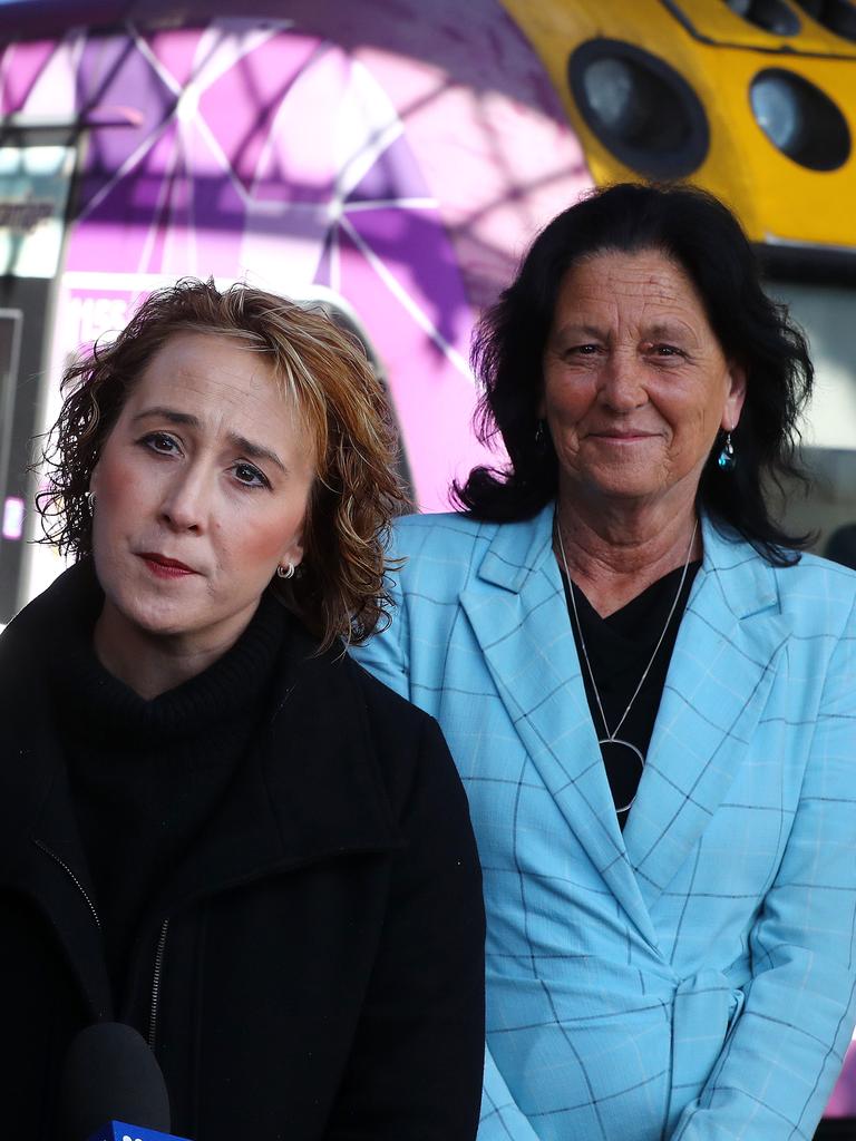 Public Transport Minister Gabrielle Williams with Geelong MP Christine Couzens. Picture: Alison Wynd.