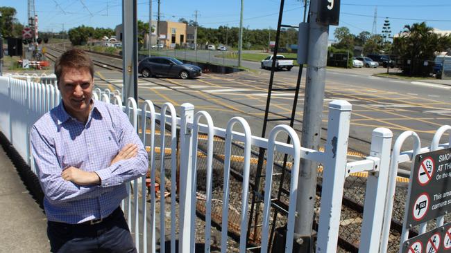 Federal LNP MP for Bonner Ross Vasta at Lindum Train Station. Picture: NewsCorp