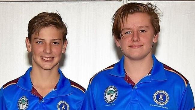 (L-R) A young Lachlan Shaw and Joe Hiley as captains for a cricket tour to USA and the West Indies