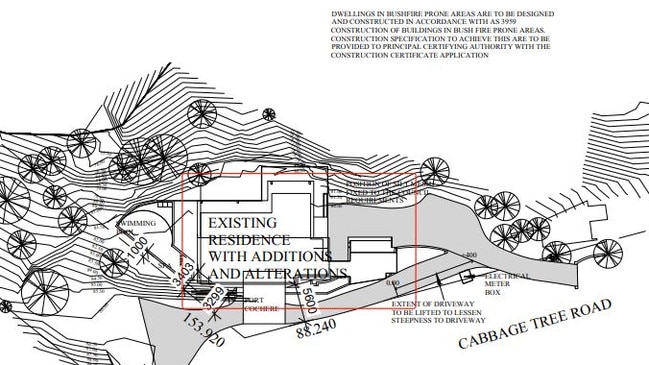 Plans for the home, submitted to the council by the construction group. Picture: Northern Beaches Council