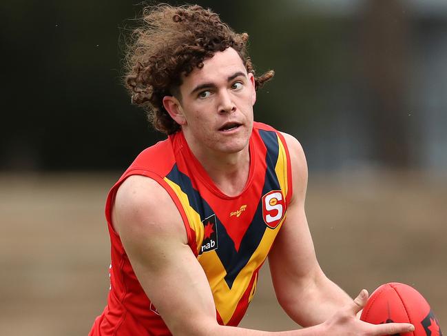 ADELAIDE, AUSTRALIA - JUNE 19: Shaun Bennier of SA during the 2022 NAB AFL National Championships U18 Boys match between South Australia and the Allies at Thebarton Oval on June 19, 2022 in Adelaide, Australia. (Photo by Sarah Reed/AFL Photos via Getty Images)