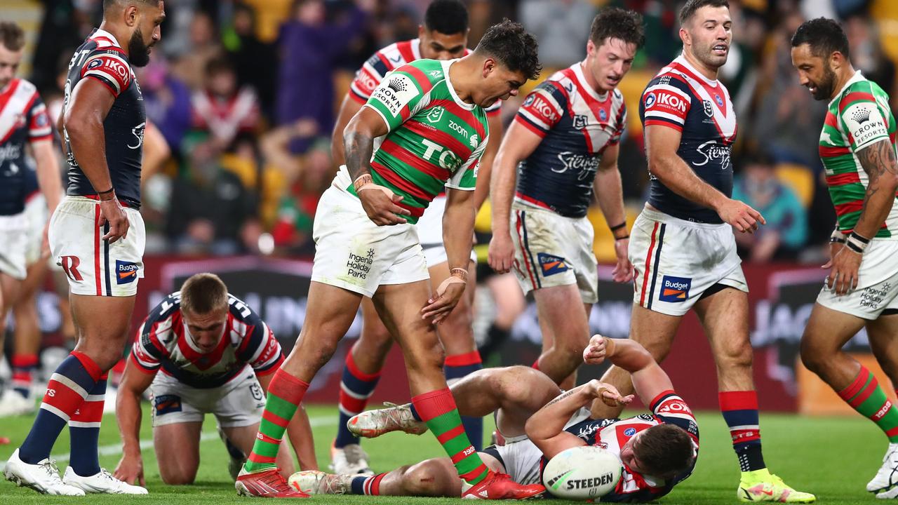 Souths need Latrell Mitchell to bend the Roosters’ defence. Picture: Chris Hyde/Getty Images