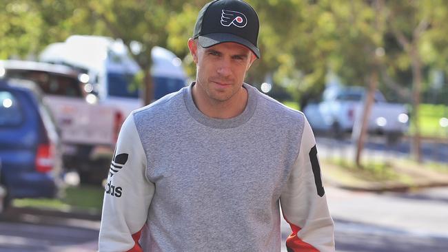 Brett Deledio arrives at Punt Road after his side's loss on Saturday night. Picture: Hamish Blair