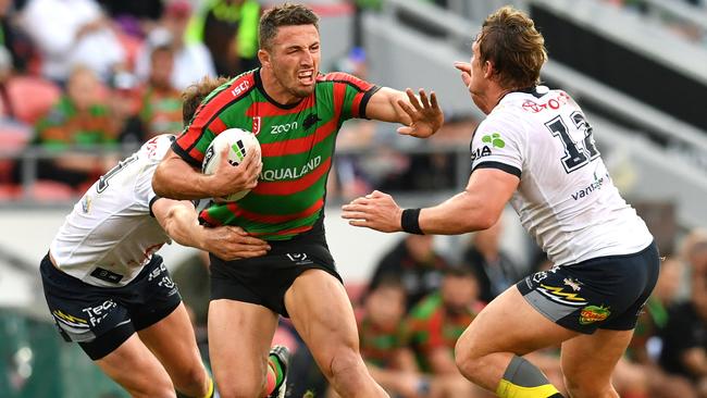 Sam Burgess was a powerhouse for the Rabbitohs. Picture: AAP