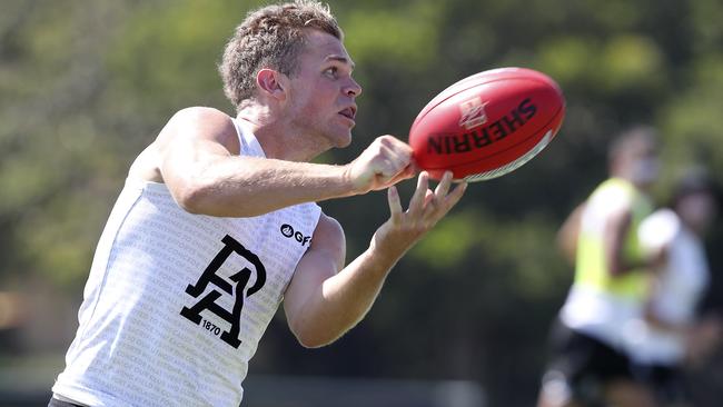 MIDFIELD MAN: One-time defender Dan Houston is a “lock'’ to start in Port Adelaide’s midfield this season, according to coach Ken Hinkley. Picture: SARAH REED.