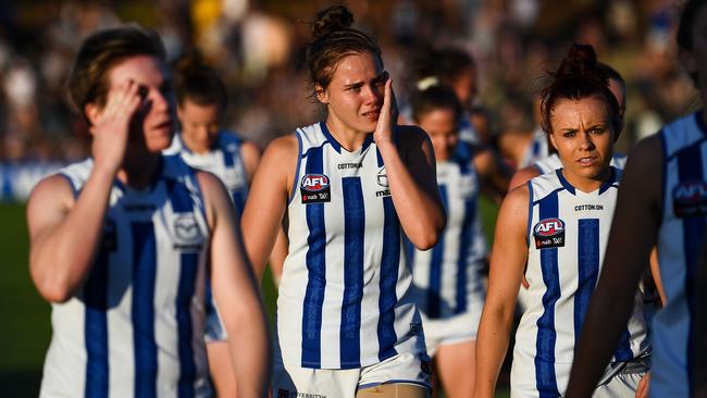 North Melbourne won’t play in the AFLW finals despite winning five games. Picture: AFL Media