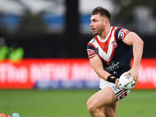 Sydney Roosters forward Angus Crichton is set to join teammates Joseph-Aukuso Suaalii and Joseph Manu and play rugby union next year. Picture: NRL Images