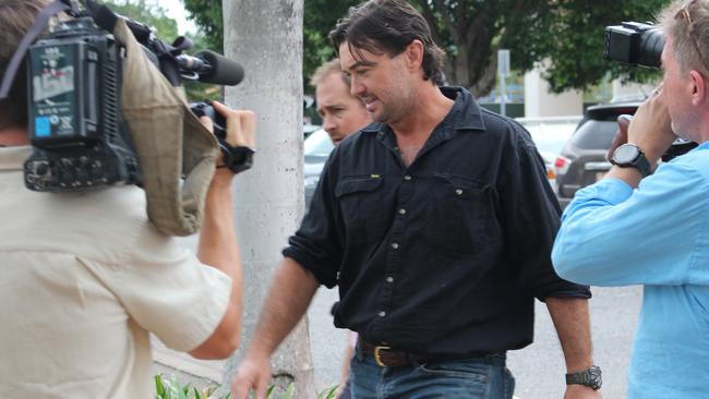 Outback Wrangler Matt Wright leaves the Supreme Court in Darwin after a brief call over hearing on March 14, 2024. Picture: Jason Walls