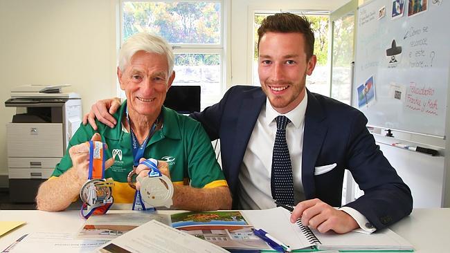 Frank Pearce, 79, and son Jonathon De Brennan-Perce with the spoils of their success. Picture: Phil Rogers