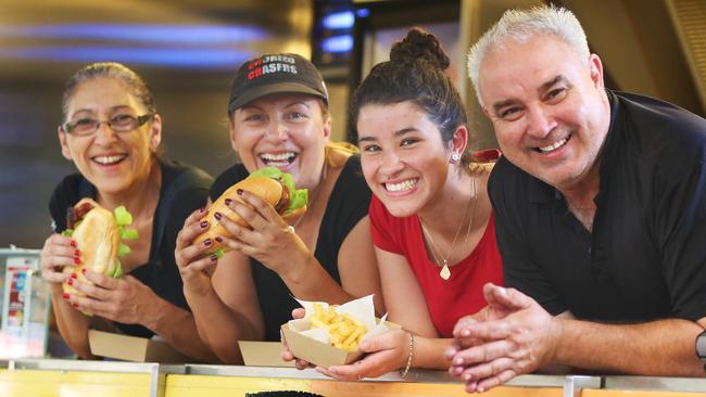 L-R Rosana Acosta, Laura Silver, Vanessa Saura and Victor Silvera from the Chorizo Chasers. (AAP Image / Angelo Velardo)