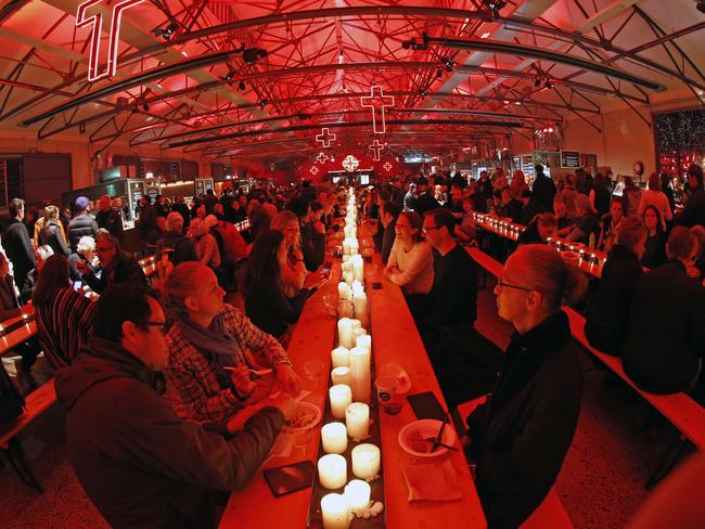 Inside the food hall at the Winter Feast.