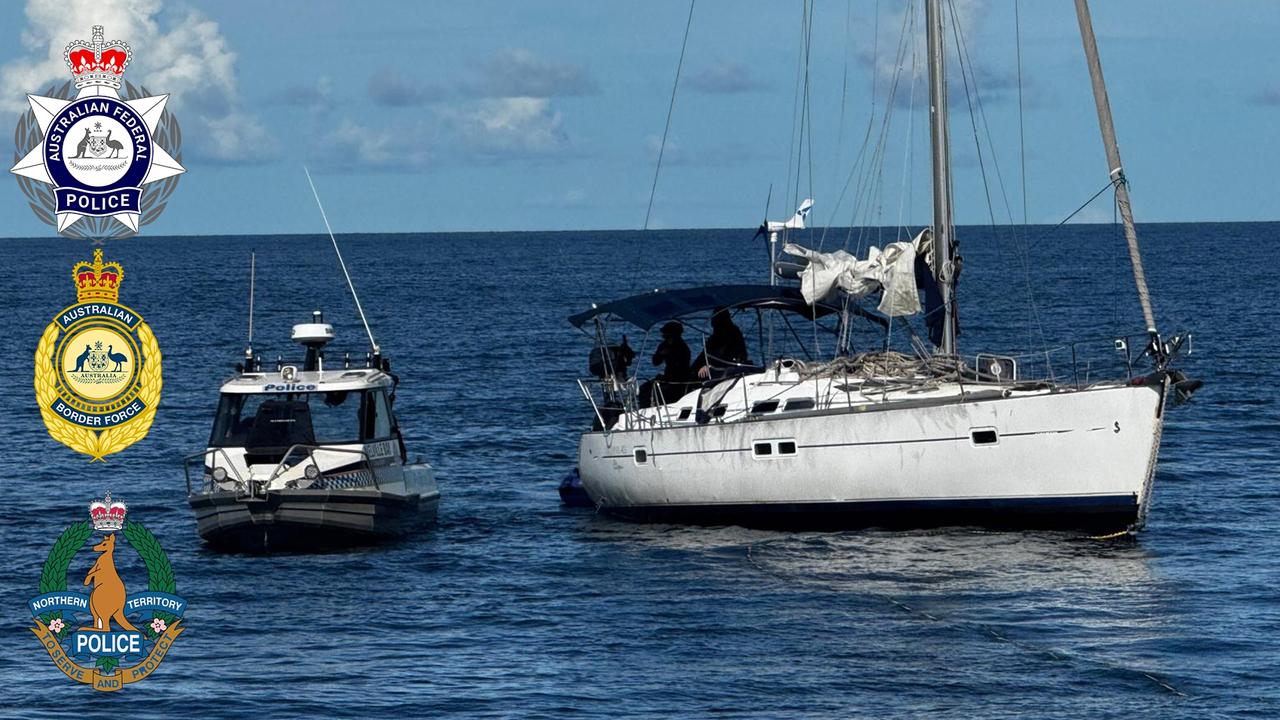 Authorities surrounded the yacht in the Arafura Sea on January 26, 2025. Picture: AFP