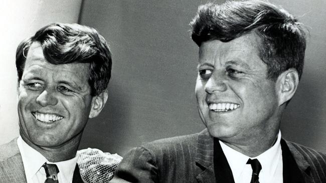 President John F, Kennedy, right with his brother the Attorney-General Robert Kennedy. Picture: Getty Images.