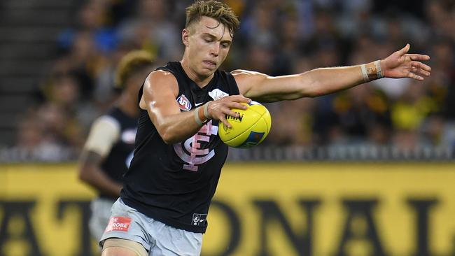 Patrick Cripps rocking the grey shorts. Picture: AAP Images