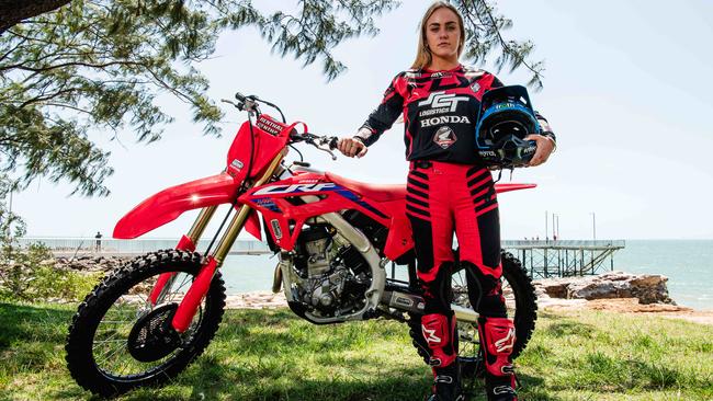 MXGP Australia Ambassador Charli Cannon in Darwin, which will host a round of the world championships for the next five years. Picture: Pema Tamang Pakhrin