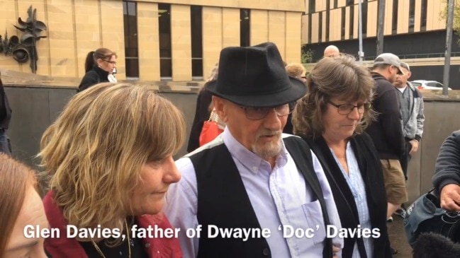 Dwayne Davies’ father Glen speaks after the sentencing