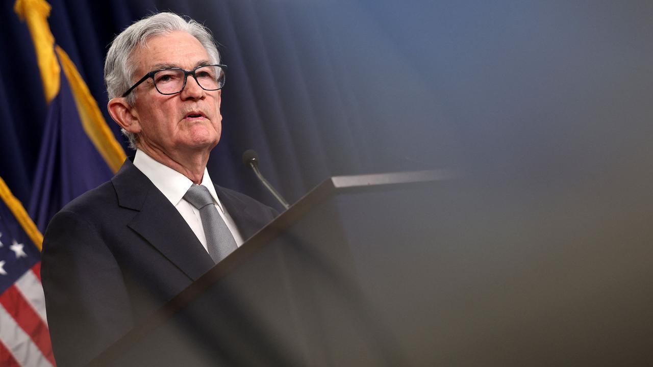 Federal Reserve Board chairman Jerome Powell speaks in Washington last week after the Federal Reserve left interest rates unchanged. Picture: Getty Images