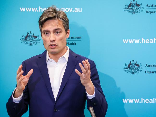 Nick Coatsworth, Australias Deputy Chief Medical Officer, speaks during a national COVID-19 briefing. Picture: Getty Images.