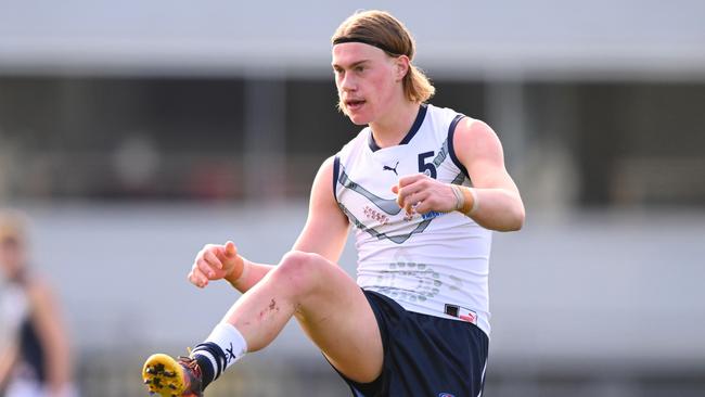 Harley Reid says he will be happy to play for West Coast. Picture: Morgan Hancock/AFL Photos via Getty Images