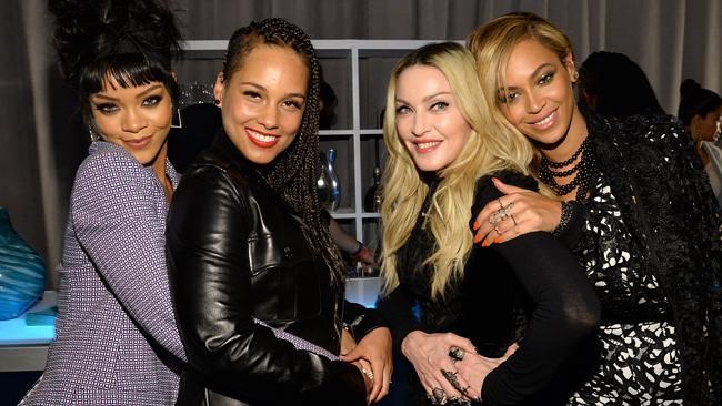 Rihanna, Alicia Keys, Madonna and Beyonce attend the Tidal launch event. Picture: Getty