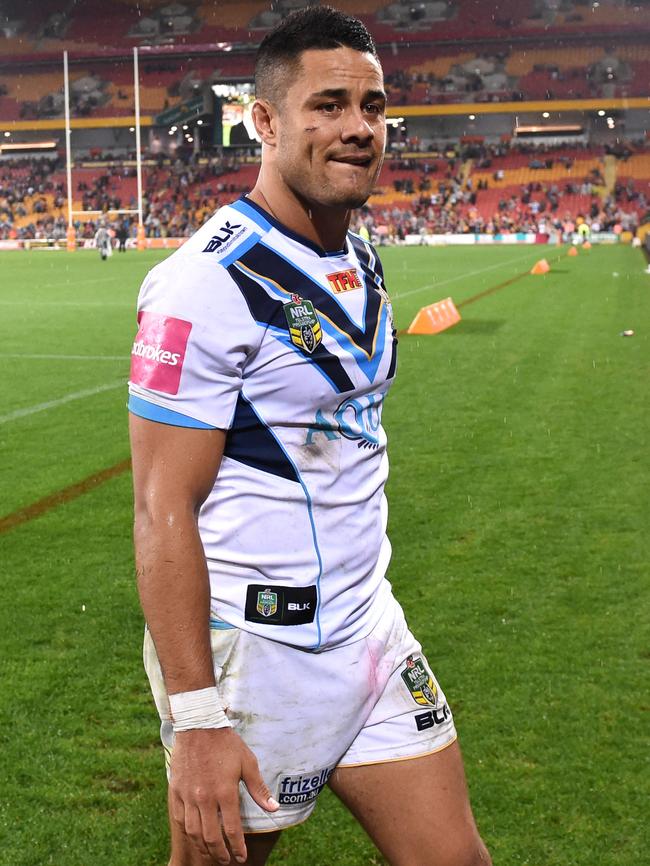 Jarryd Hayne at the last game in the Titans season this year. Picture: AAP